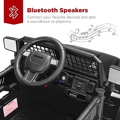 Best Choice Products 12V Kids Ride On Truck Car w/Parent Remote Control, Spring Suspension, LED Lights, AUX Port - Black - Image 6