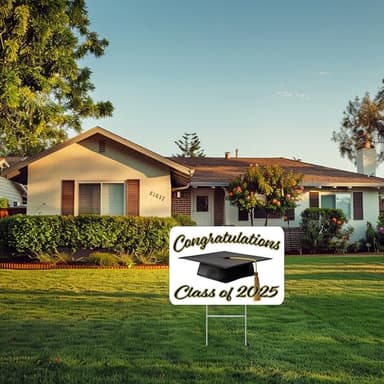Congratulations Class of 2025 Graduation Yard Sign Home Decor Lawn Decoration With Stake Senior High School College Graduate White - Image 5