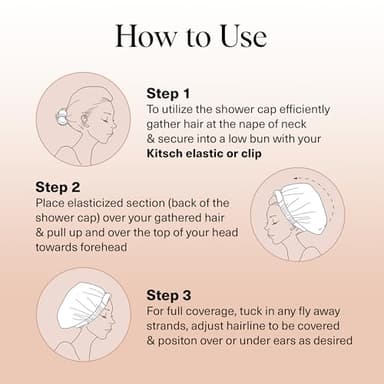 Kitsch Luxury Shower Caps for Women Reusable Waterproof - Large Shower Cap for Women, Non-slip, Quick-dry Hair Cap for Long and Short Hair, Comfortable and Stylish Design - Blush Dot - Image 4