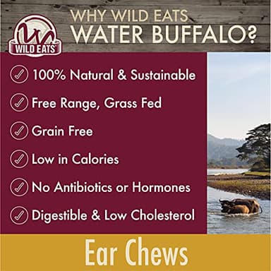 Wild Eats Water Buffalo All Natural Ear Dog Chews, Dog Treats & Snacks - 20 Piece Value Pack (Grain Free Treats - Great Alternative to Pig Ears, Cow Ears, Bones & Rawhides) - Image 6