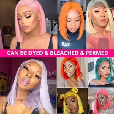 Blonde Bob Wig Human Hair 180% Density 613 Straight 12 Inch Short Bob Wigs 13x6 HD Transparent Lace Front Wigs Human Hair Pre Plucked With Baby Hair Glueless 613 Blonde Lace Frontal Wigs For Wome - Image 7