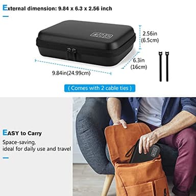 ProCase Hard Travel Electronic Organizer Case for MacBook Power Adapter Chargers Cables Power Bank Apple Magic Mouse Apple Pencil USB Flash Disk SD Card Small Portable Accessories Bag -Black, L - Image 6