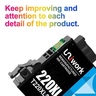 Uniwork Remanufactured 220 220XL Ink Cartridge Replacement for Epson 220XL use for Workforce WF-2760 WF-2750 WF-2630 WF-2650 WF-2660 XP-320 XP-420 Printer (1 Black 1 Cyan 1 Magenta 1 Yellow), 4 Pack - Image 4