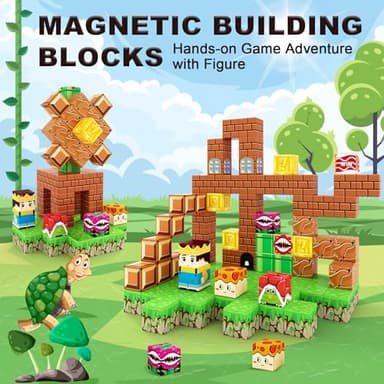 Magnetic Blocks Building Toys - Build Mine Magnet World Set Toddler Kids Sensory Toys for Boys & Girls Ages 3-5 5-7 8-12, 1'' Magnetic Cubes Game Classroom Must Haves Decor School Supplies - Image 7