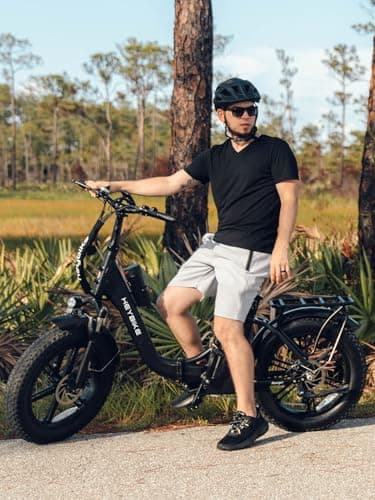 Heybike Ranger 2.0 Electric Bike for Adults, Peak 1400W Upgraded Motor Ebike, 28MPH [20" Fat Tire All-Terrain] 600Wh Removable Battery Folding Step-Thru Moped E Bike with Front Suspension - Image 8
