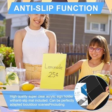 EHWINE 12 Pack Acrylic Sign Holder 8.5 x 11, L Shape Clear Plastic Display Stand, Slanted Back Picture Frame Menu Flyer Paper Display Stand up Table Top Sign Holders for Restaurant, Office and School - Image 7