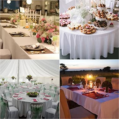 Fokitut 6 Pack Rectangle Tablecloth, 90x156 Inch, Stain Resistant and Wrinkle Polyester Table Cloth, Fabric Table Cover for Kitchen Dining, Wedding, Party, Holiday Dinner-White - Image 6