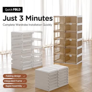 ANTBOX Foldable Shoe Rack,Shoe Organizers for Closet Plastic Shoe Storage Box for Entryway,Living Room,Large Sturdy Stackable Sneaker Cabinet Bins with Magnetic Clear Door 10 Tiers 20 Pairs - Image 4