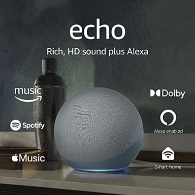Amazon Echo (newest model), Alexa speaker with premium sound, Ideal for large bedrooms, living rooms and kitchens, Twilight Blue - Image 8