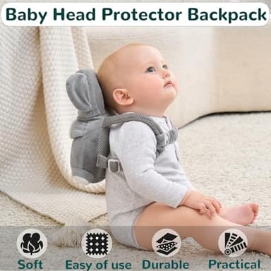 Raelitego Baby Head Protector Backpack for Falling Crawling and Walking Toddler Essentials Harness Infant Koala Toys Helmets Baby Christmas Gifts Essentials Must Have Stuff Items for 0.5-2 Years - Image 5