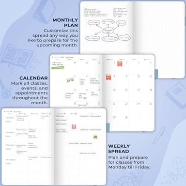 Clever Fox Teacher Planner – School Year Planner with Calendars & Lesson Plans – Book for Classroom & Homeschool Organization, A4 (Periwinkle) - Image 5