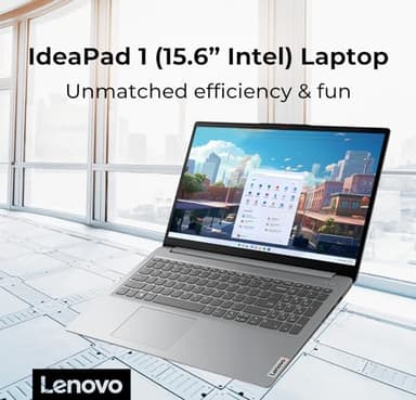 Lenovo IdeaPad 1 Student Laptop, 15.6" FHD Display, Intel Dual Core Processor, 12GB RAM, 512GB SSD + 128GB eMMC, 1 Year Office 365, Wi-Fi 6, Webcam, Bluetooth, SD Card Reader, Windows 11 Home, Grey - Image 2