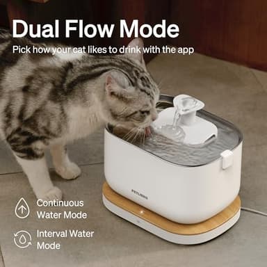 PETLIBRO Cat Water Fountain, App Monitoring Pet Fountains for Cats Indoor with Stainless Steel Tray, 2.5L/84oz Dockstream Automatic Water Dispenser for Drinking, 2.4G Wi-Fi Smart Bowl Inside - Image 8