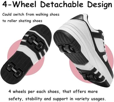 ANEFUN Roller Skate Shoes for Kids Girls Boys Detachable Wheeled Fashion Sneakers - Image 2