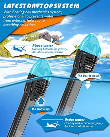 QingSong Full Face Snorkel Mask for Adults, Snorkeling Gear with Camera Mount, 180 Degree Panoramic View Snorkel Set Anti-Fog Anti-Leak - Image 6