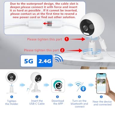 5G/2.4G Outdoor/Indoor Security Camera,1080P Baby/Elder/Dog/Pet/Nanny Camera with Phone App, WiFi Baby Monitor, Motion Detection, Alarm Siren, Night Vision, IP66 Waterproof, Two-Way Talk, SD/Cloud - Image 2