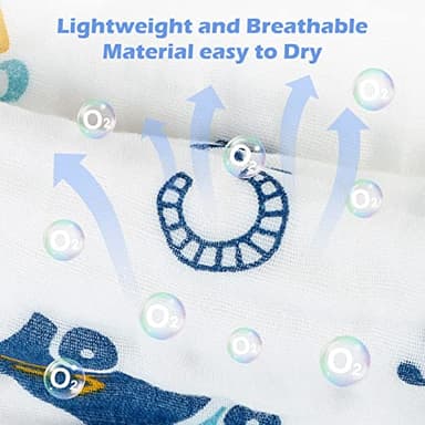 Maliton Muslin Baby Burp Cloths 6 Pack Large 20''x10'' 100% Cotton Burp Rags Absorbent and Soft 6 Layers Muslin Cloth Baby Essentials for Newborn(Animals and Cars, Pack of 6) - Image 7