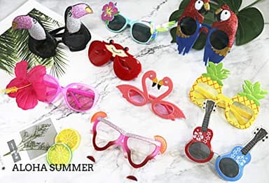 Ocean Line Luau Party Sunglasses - 9 Pairs Funny Hawaiian Glasses, Tropical Fancy Dress Props, Fun Summer Kids Party Favors, Beach Themed Party Supplies Decoration - Image 2