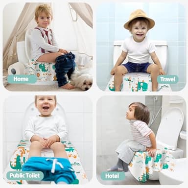HONGTEYA Toilet Seat Covers, 20 PCS Extra Large Individually Wrapped Waterproof Disposable Toilet Seat Cover for Toddler Potty Training, Public Restrooms, Road - Image 7