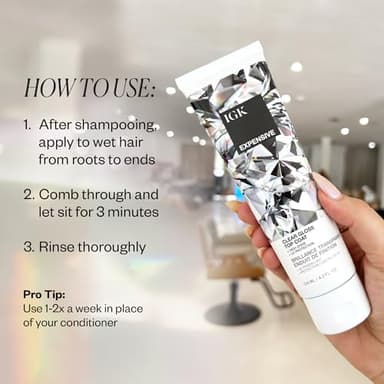 IGK - EXPENSIVE - Clear Hair Gloss Treatment – Shine-Boosting Top Coat for Glass Hair – Hair Treatment for Smooth, Polished Finish – Clear Gloss for Hair Sheen and Silkiness - Cruelty Free 4.2oz - Image 4
