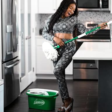 Libman Tornado Spin Mop System, Spinning Floor Mopping and Bucket with Wringer Set for Home, Hardwood, Laminate, Tile Cleaning, Includes 1 Machine Washable Replacement Head Refills (2 Total) - Image 2