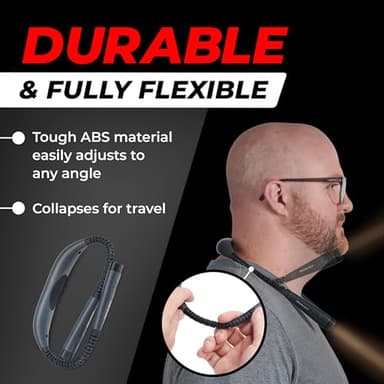 GearLight Hands-Free Rechargeable Book Light for Reading in Bed - Adjustable LED Lamp with 3 Light Modes - Compact, Flexible Neck Light for Reading, Studying, Travel - Gray - (Pack of 1) - Image 5