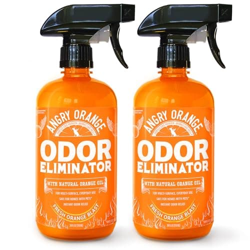 ANGRY ORANGE Pet Odor Eliminator for Dog and Cat Urine, Carpet Stains, and Strong Smells – Citrus Cleaner with Natural Orange Oil – 24 oz - Value 2 Pack - Image 1