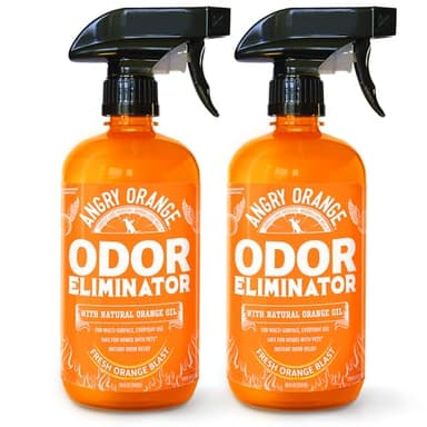 ANGRY ORANGE Pet Odor Eliminator for Dog and Cat Urine, Carpet Stains, and Strong Smells – Citrus Cleaner with Natural Orange Oil – 24 oz - Value 2 Pack - Image 1