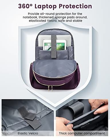 LOVEVOOK Laptop Backpack for Women, 17 Inch Slim Computer Bag with Separate Computer Compartment for Work Travel Business - Image 4
