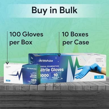 Medical Exam Blue Nitrile Gloves Large 1000 Count - 3 Mil Powder and Latex Free Disposable Gloves - Case of 10 Boxes of 100 - Image 7