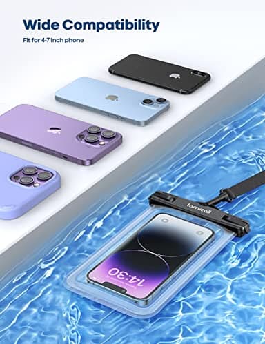 Lamicall Waterproof Phone Pouch Case - [2 Pack][Easy Lock & Heavy Duty] IPX8 Water Proof Cell Phone Dry Bag for Beach, Protector for iPhone 17 16 15 14 13 12 11 Pro Max Plus Air, Galaxy S25 S24, 4-7" - Image 6