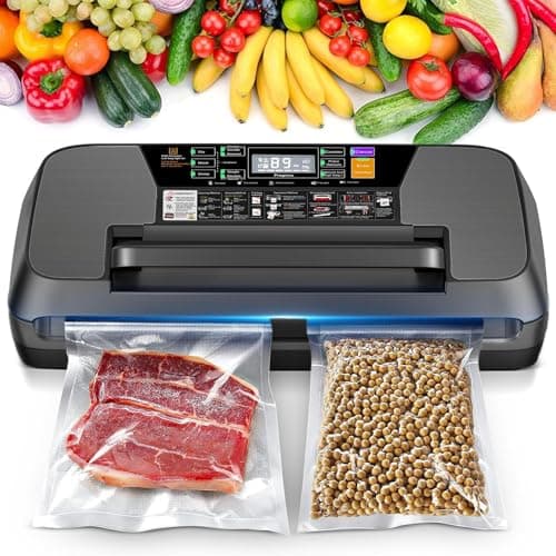 Vacuum Sealer Moist/Dry Modes, Built-in Cutter & 10 Vacuum Bags (silver)