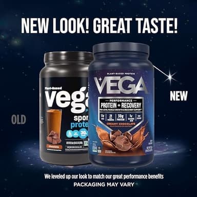 Vega Sport Vegan Protein Powder + Recovery - 30g Plant Based Protein per Serving, Chocolate, 19 Servings, 5g BCAAs, Probiotics, NSF Certified, for Shakes & Smoothies, 1.8lbs (Packaging May Vary - Image 4