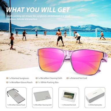 URUMQI Polarized Sunglasses Fit Over Glasses for Men Women, Oversized Square Sun Glasses UV400 Protection Shades - Image 7