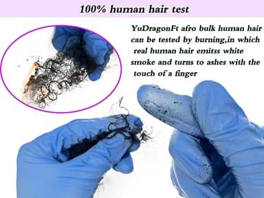 YuDragonFt Afro Kinkys Bulk Human Hair 16-Inch 30g/bundle Natural Black Mini Twist Human Hair for Microloc Loc Repair Twist Braids - Bleachable and Dyable (1 B 16 Inch) - Image 3