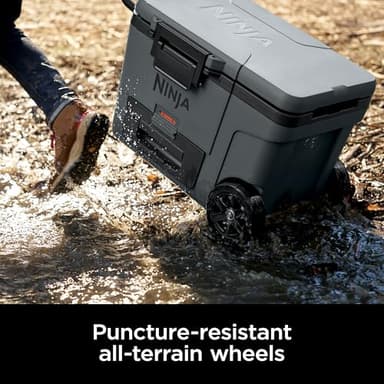 Ninja | Cooler | FrostVault 45QT Cooler with Wheels | Insulated with Temp Dry Storage Drawer | Keeps Ice Cold for Days | for The Beach, Camping, Picnics & More | Grey | FB245CG - Image 6