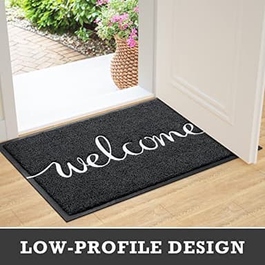 CozyBounty Door Mat Welcome Mats Outdoor Indoor Non-Slip Doormat for Entryway Low-Profile Floor Mat for Yard, Garage, High Traffic Areas (32"x20", Black) - Image 7