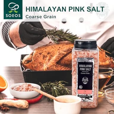 Soeos Himalayan Salt, Coarse Grain, 39Oz (2.4 Pound), Non-GMO Himalayan Pink Salt, Kosher Salt, Sea Salt for Grinder Refill - Image 3