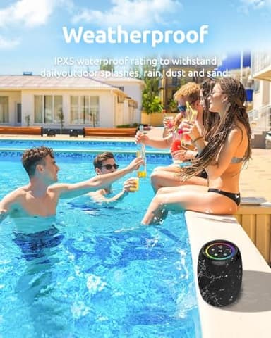 Bluetooth Speaker, Portable Wireless, Powerful Stereo Sound, IPX5 Waterproof, 15H Playtime, BT5.3, TWS Surround Pairing, Electronics Gadgets for Outdoor/Home/Party/Travel/Beach/Shower, Birthday Gifts - Image 7