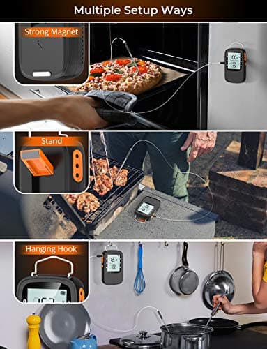 Govee Bluetooth Meat Thermometer, Wireless Meat Thermometer for Smoker Oven, Digital Grill Thermometer with 6 Probes, Timer Mode, Smart LCD Backlight BBQ Thermometer for Cooking Turkey Fish Beef - Image 8