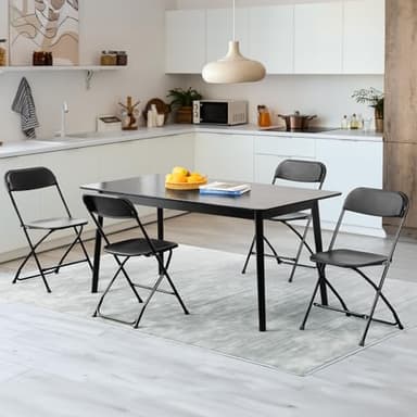 Sweetcrispy Folding Chair 10 Pack, Plastic Foldable Chairs with 330-Pound Capacity, Sturdy Metal Portable Chair, Easy to Use and Store, Outdoor and Indoor, for Home, Office, Party, Comfy, Black - Image 2