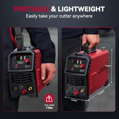 ARCCAPTAIN 55A Plasma Cutter, Large LED Display, Non-Touch Pilot ARC Plasma Cutting Machine, 120/240V Dual Voltage IGBT Inverter, 1/2" Clean Cut, Post Flow, 2T/4T, for Beginners DIY - Image 2