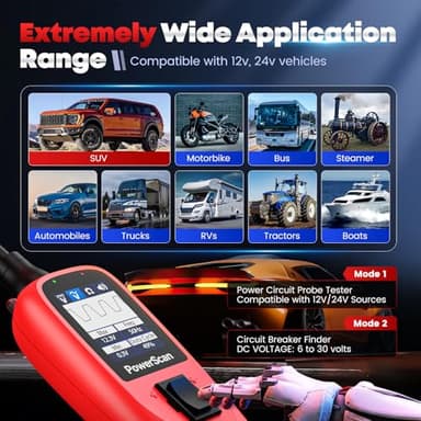 Autel PowerScan Automotive Circuit Tester, Power Circuit Probe Tool, 12-24V Electrical Short Open Breaker Circuit Finder, AC/DC Current Resistance, Duty Cycle, & 20FT Extension Cord, for 99% Cars - Image 8