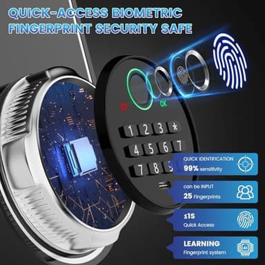 8.1 Cuft Extra Large Biometric Safe for Home Use Fire and Water Proof, Heavy Duty Fingerprint Safe Security Box with [Hidden Lock Box], Fireproof Safes for Home Business Office USE - Image 4