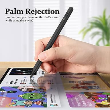 Stylus Pen for iPad W/Palm Rejection Tilt Sensor,13Mins Fully Charged,MEKO Active Apple Pencil Compatible W/iPad 6/7/8/9/10,Pro12.9/11"/M4,Air3/4/5/6,mini5/6(White/Black) - Image 3