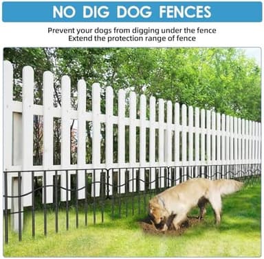 40ft(L) x 13in(H) Garden Animal Barrier Fence, 28panels No Dig Fences, Small Dog Fence Barrier, Animal Barrier Rabbit Fencing Rustproof Metal Decorative Border for Outdoor Garden - Image 4
