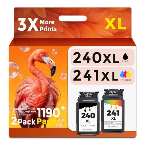 Ubinki 240XL 241XL Compatible Ink Cartridge Replacement for Canon Ink 240 241 Combo PG-240 CL-241 XL for MG3620 MG3600 TS5120 TS5100 MG2120 MG3520 MX472 MX452 MX512 Printer(Black, Tri-Color,2 Pack) - Image 1