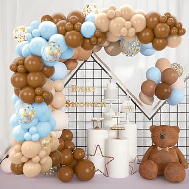DataMoon We Can Bearly Wait Baby Shower Decorations - Baby Boxes with Letters,Boho Balloons,We Can Bearly Wait Backdrop,Tablecloth for Teddy Bear Baby Shower,Birthday Supplies,Gender Reveal - Image 5
