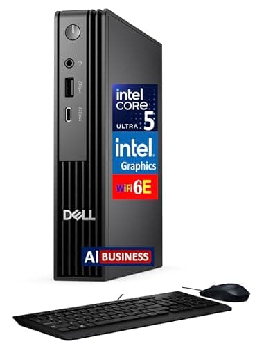 Dell Pro Micro QCM1250 (Replaces Optiplex) AI Business MFF Mini PC (Intel Ultra 5-235T, 16GB DDR5, 512GB M.2 SSD, WiFi 6E, Bluetooth 5.3, RJ-45, DP, HDMI, Win 11 Pro) - Image 1