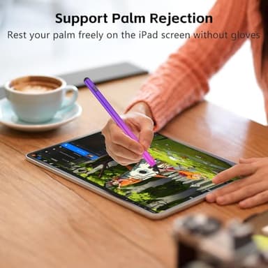 Stylus Pen for iPad 2018-2025 with Palm Rejection, Faster Charge,Tilt Sensitivity iPad Pencil Compatible with A16/10th/9th/8th/7th/6th,Pro 11/12.9/13in M4,Air M2/M3/5th/4th, Mini 6/5 (Gradient Purple) - Image 4